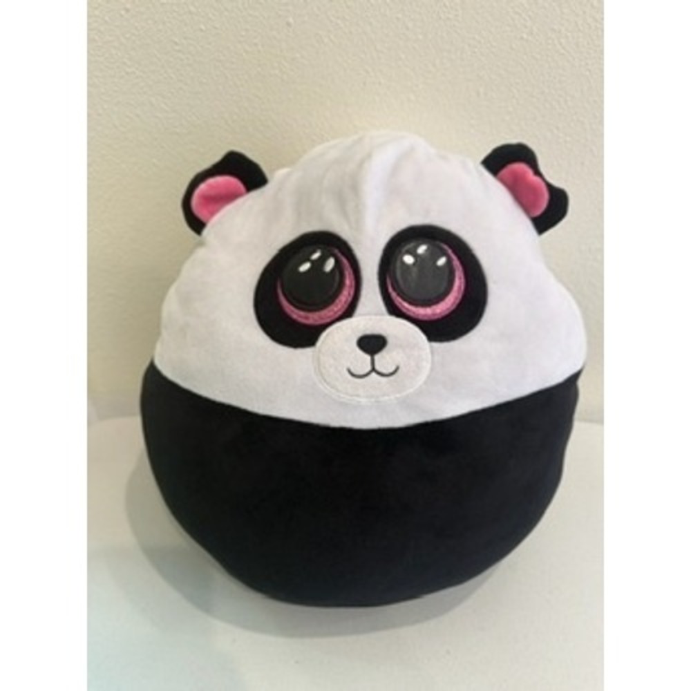 Ty Squish-a-Boos Bamboo the Panda Plush Stuffed Animal Black White Pink 2021